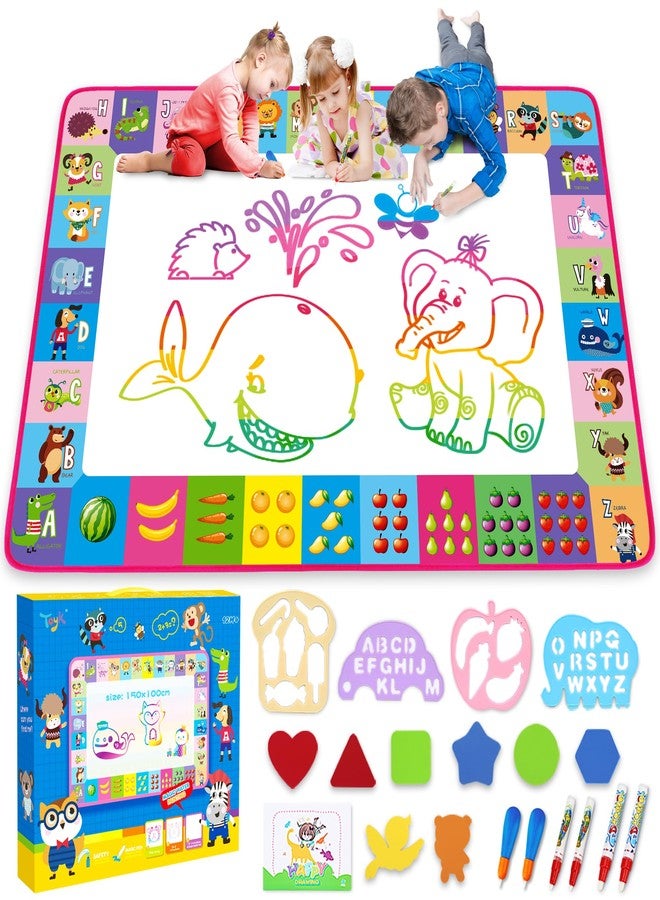 Toyk Water Doodle Mat - Kids Painting Writing Doodle Toy Board - Color Doodle Drawing Mat Bring Magic Pens Educational Toys for Age 3 4 5 6 7 8 9 10 11 12 Year Old Girls Boys Age Toddler Gift (Pink) - Image 1